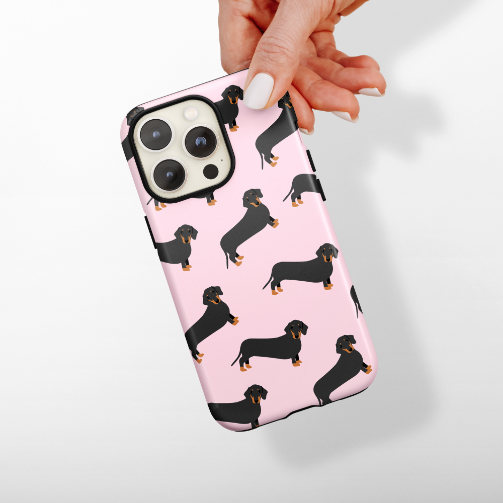 Tough MagSafe® Phone Case Pink Dachshund