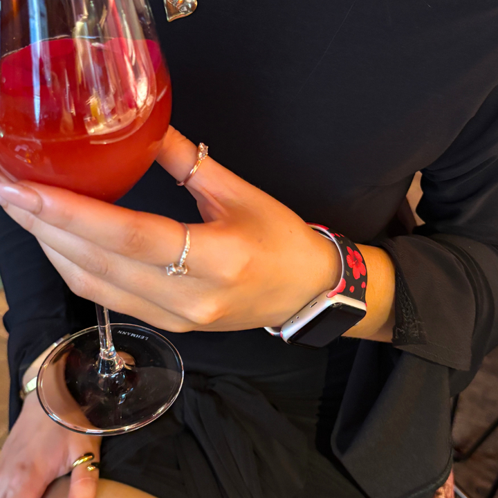 Cherry Hibiscus Apple Watch Strap