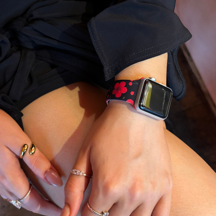 Cherry Hibiscus Apple Watch Strap