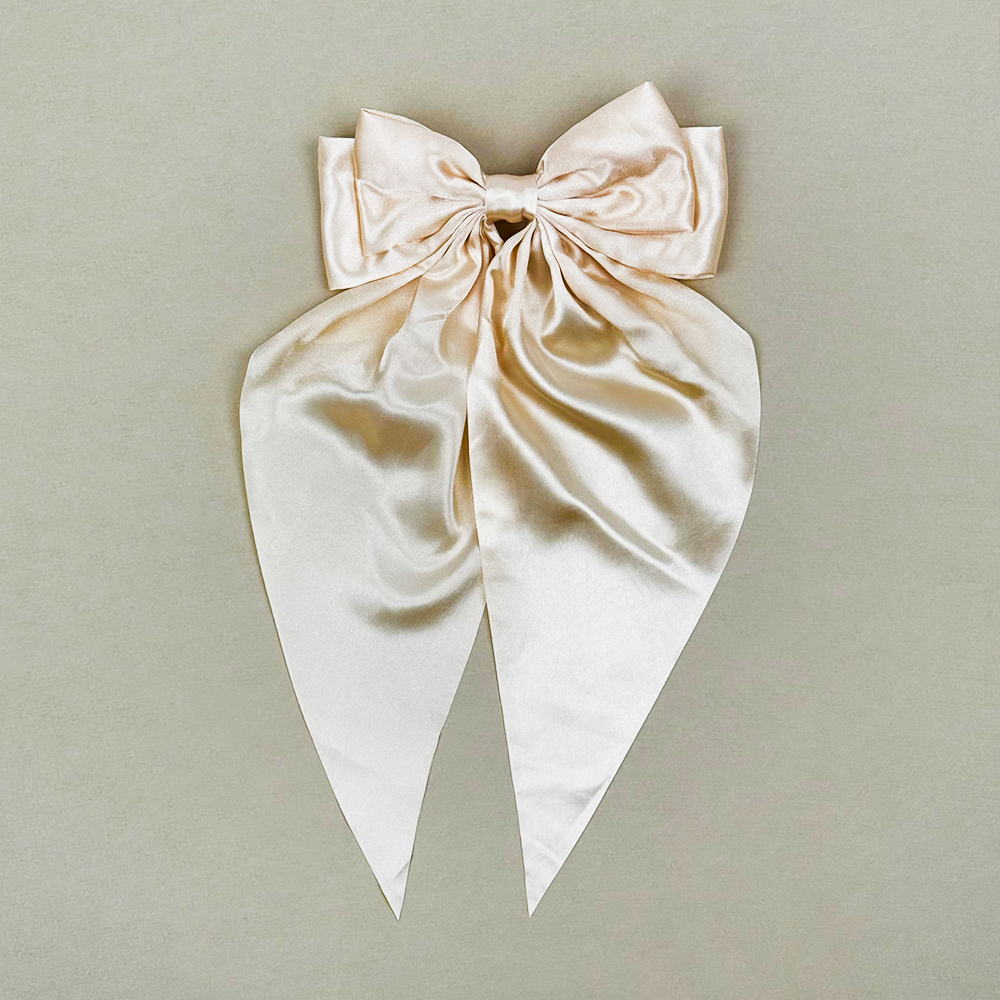 Big Bow Hair Clip - Nude