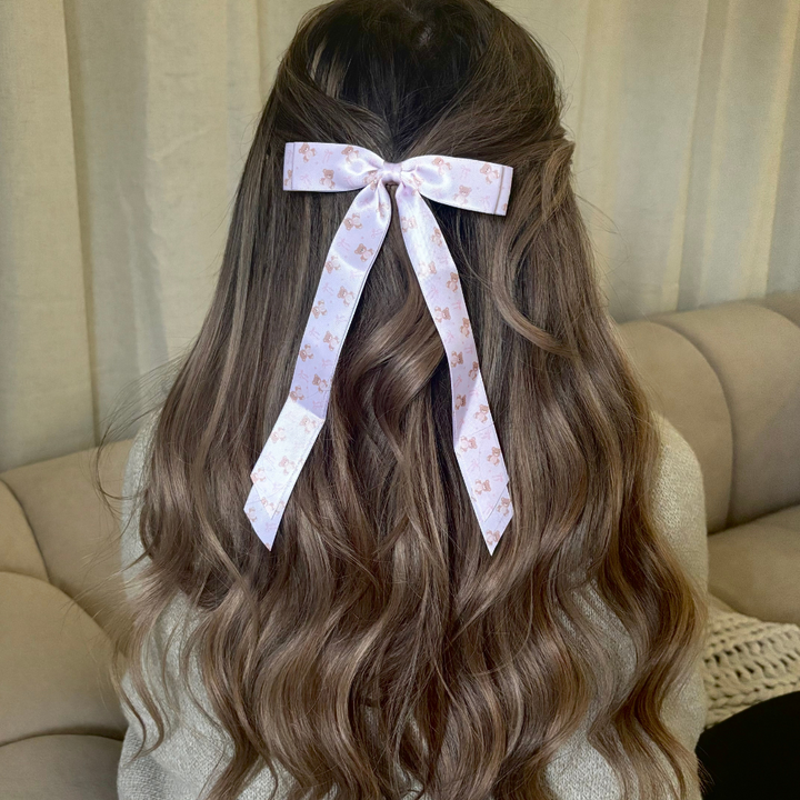 Ribbon Bow Clip - Thea Teddy