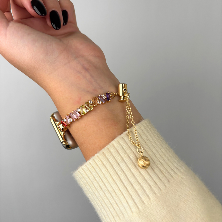 Riviera Crystals Apple Watch Strap - Gold