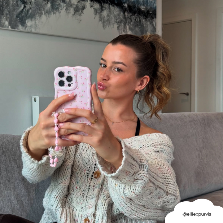 Beaded Phone Strap - Hearts & Bows