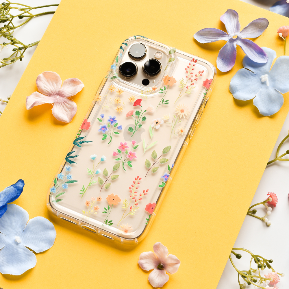 Colourful Wildflower Clear Phone Case