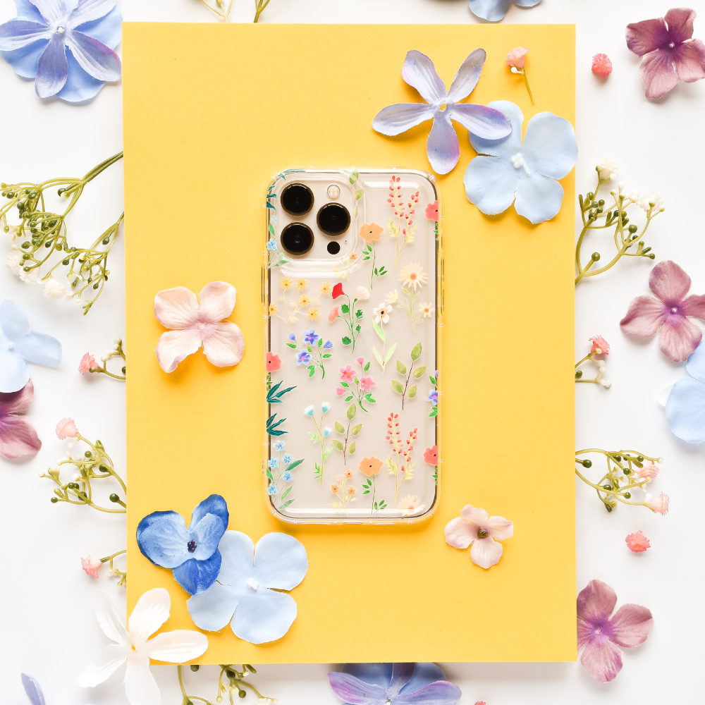 Colourful Wildflower Clear Phone Case