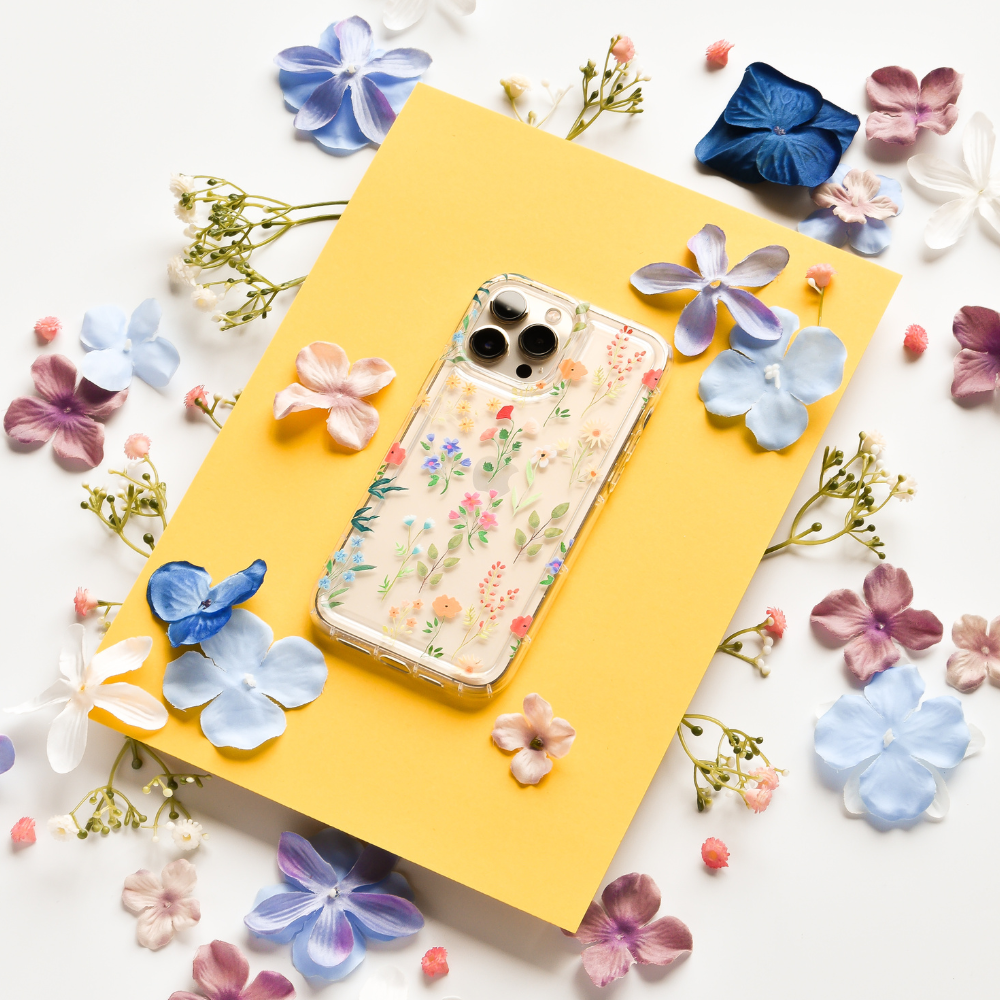 Colourful Wildflower Clear Phone Case