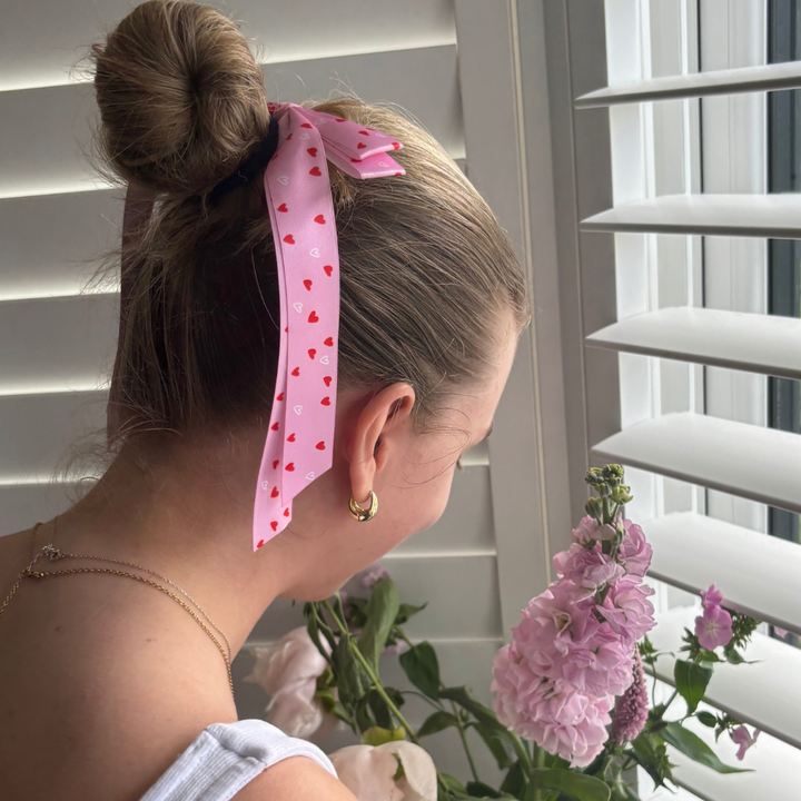 Ribbon Bow Clip - Cute Hearts