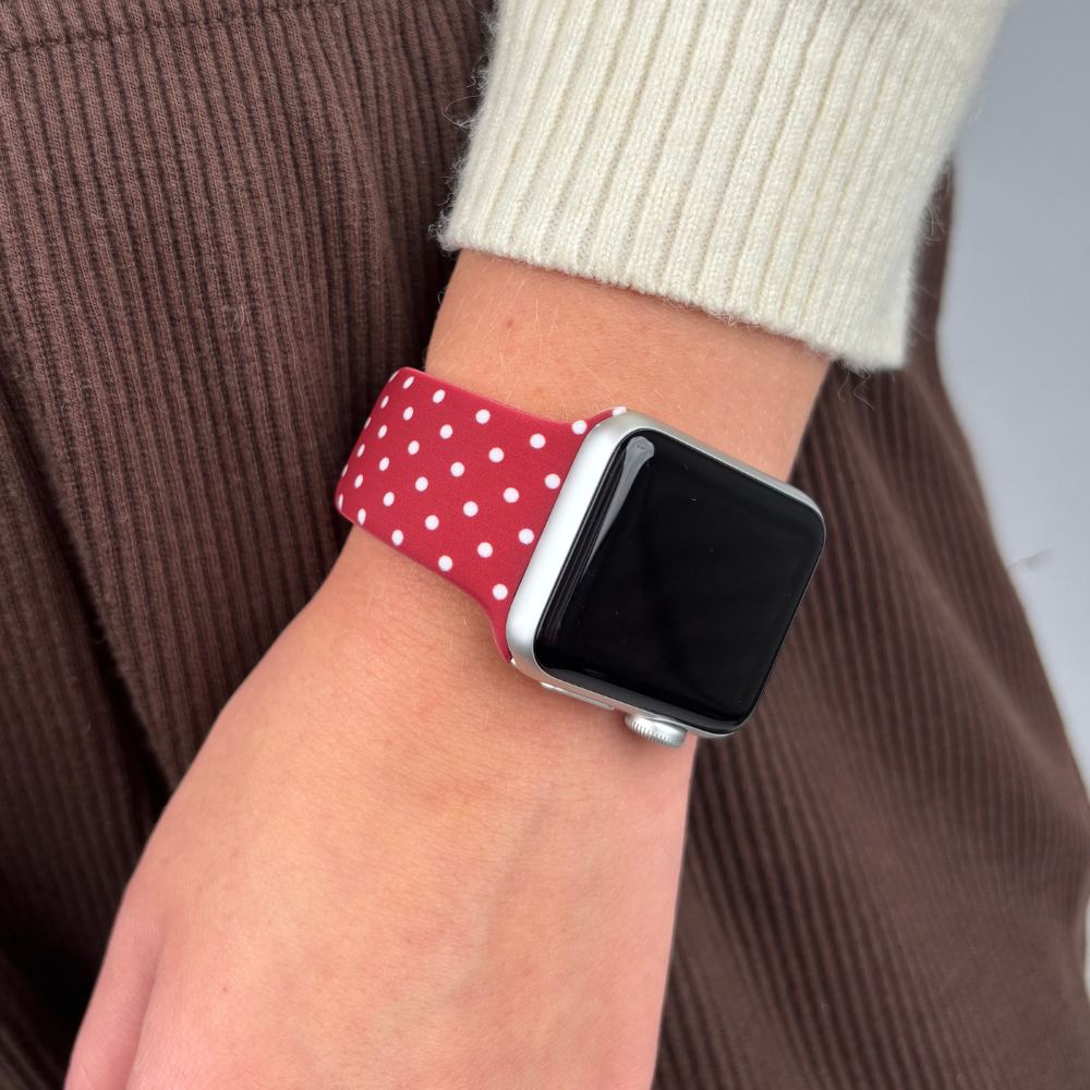 Burgundy Polka Dot Apple Watch Strap