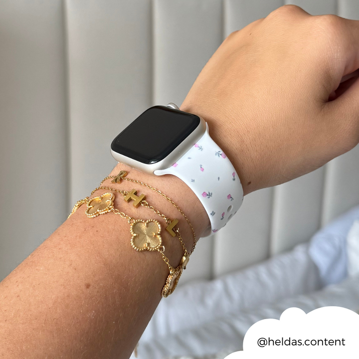 Ditsy Floral White Apple Watch Strap