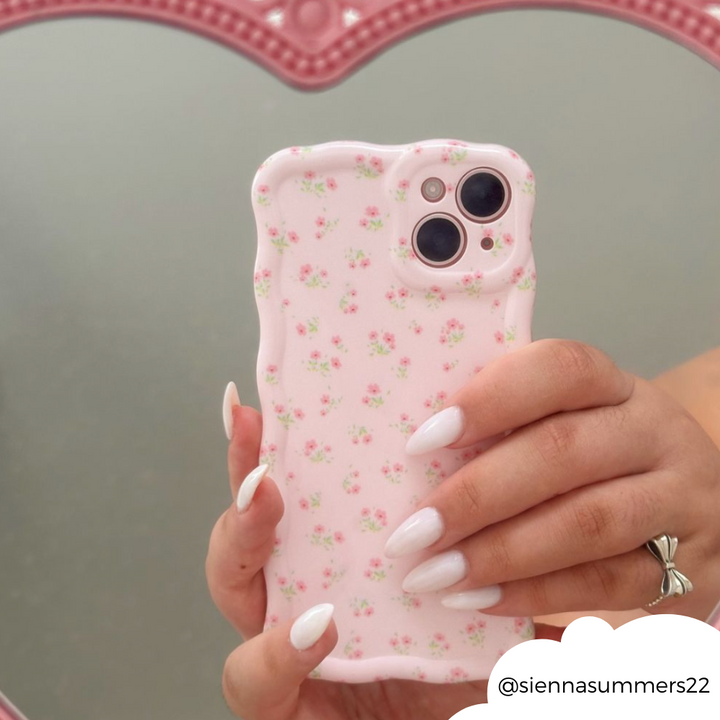 Wavy Phone Case - Ditsy Floral Pink