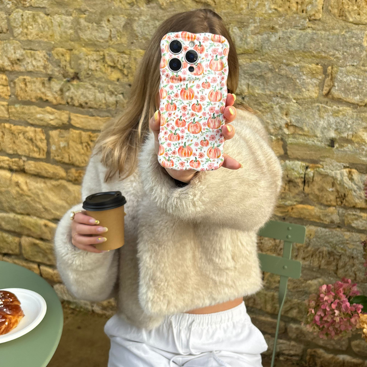 Wavy Phone Case - Ditsy Pumpkins