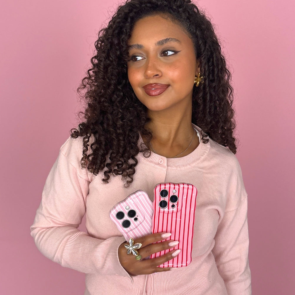 Wavy Phone Case - Cherry Stripes