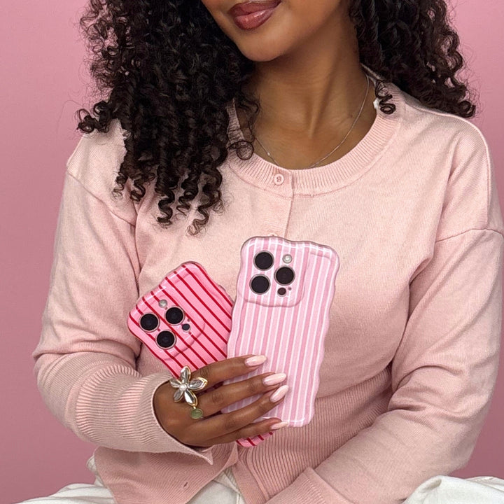 Wavy Phone Case - Cherry Stripes