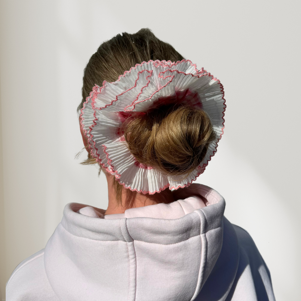 Crinkle Scrunchie -  Pink Gingham