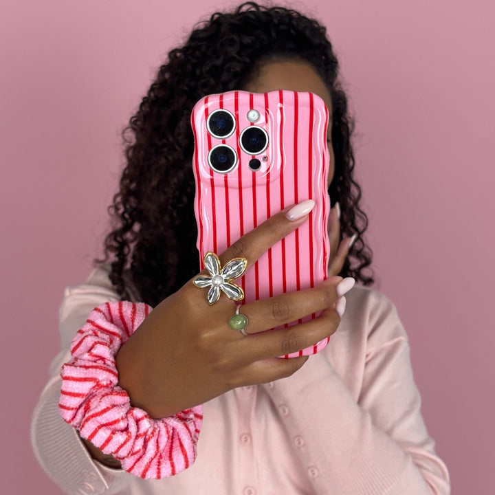Wavy Phone Case - Cherry Stripes