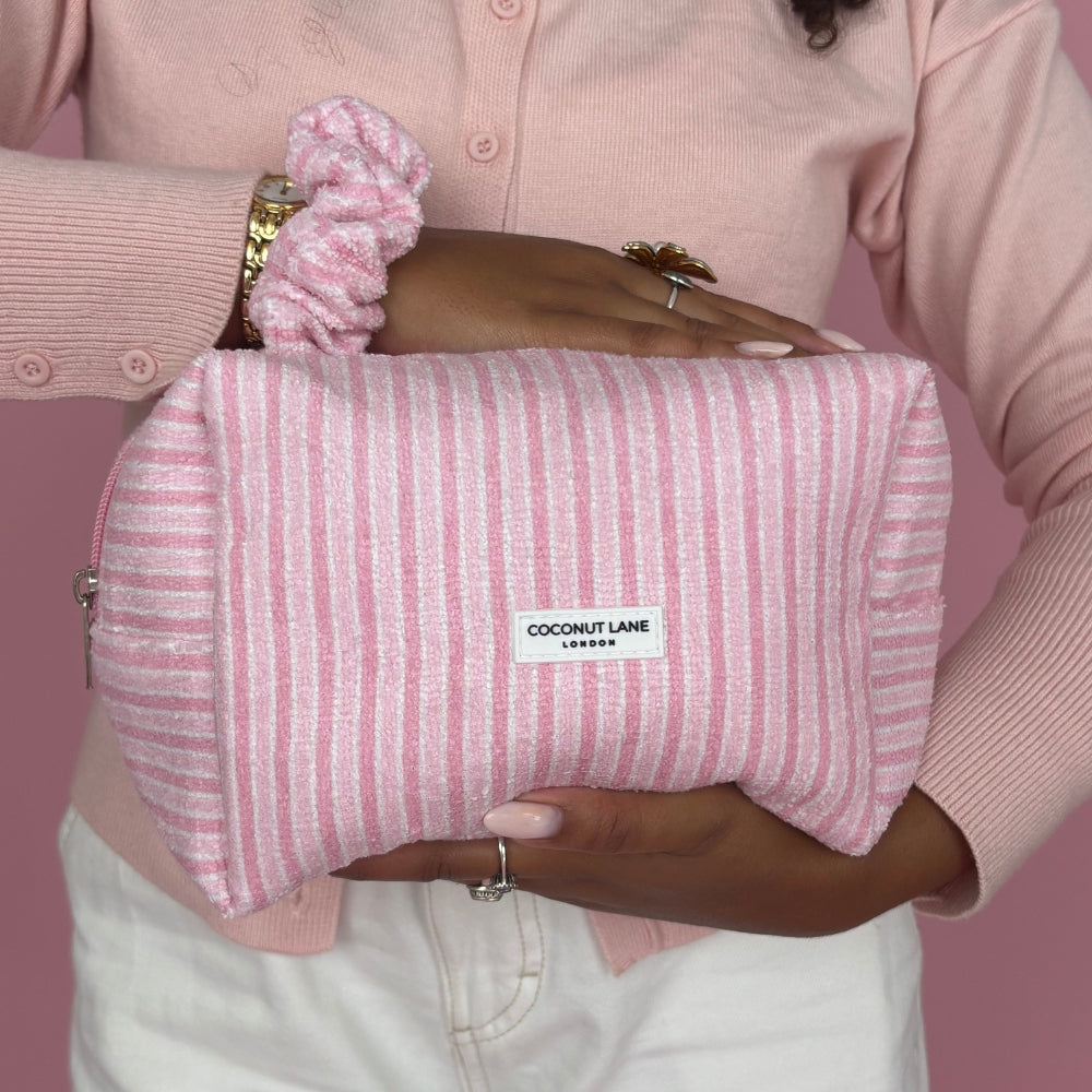 Towel Makeup Bag - Powder Stripes