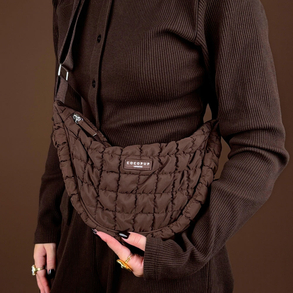 Crossbody Crescent Dog Walking Bag Bundle - Espresso