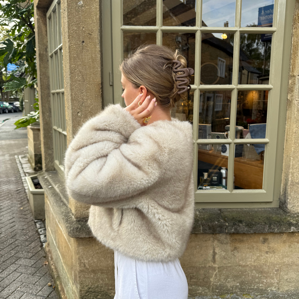 Squiggle Claw Clip - Mocha