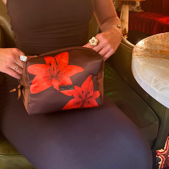 Satin Makeup Bag - Cinnamon Lily