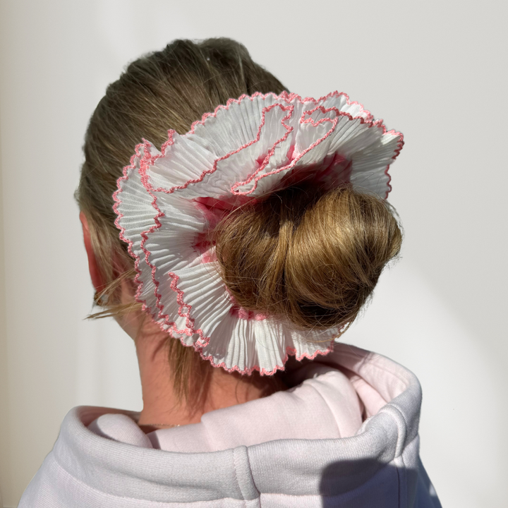 Crinkle Scrunchie -  Pink Gingham