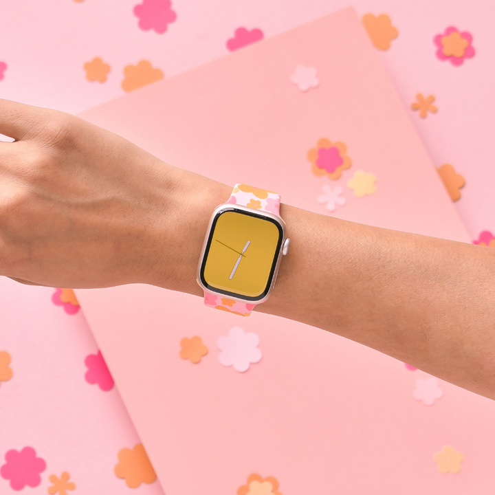 Pink & Orange Bloom Apple Watch Strap