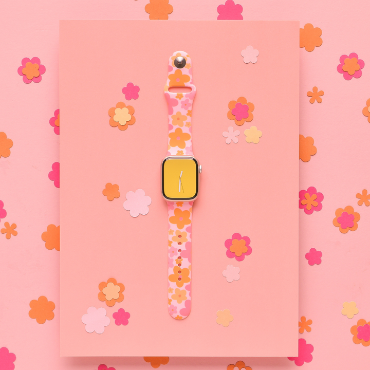 Pink & Orange Bloom Apple Watch Strap