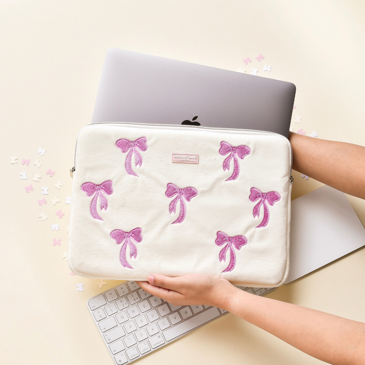 LUXE Pink Bow Laptop Sleeve