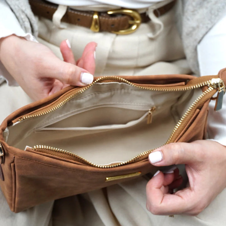 Dog Walking Bag - Tan Suedette