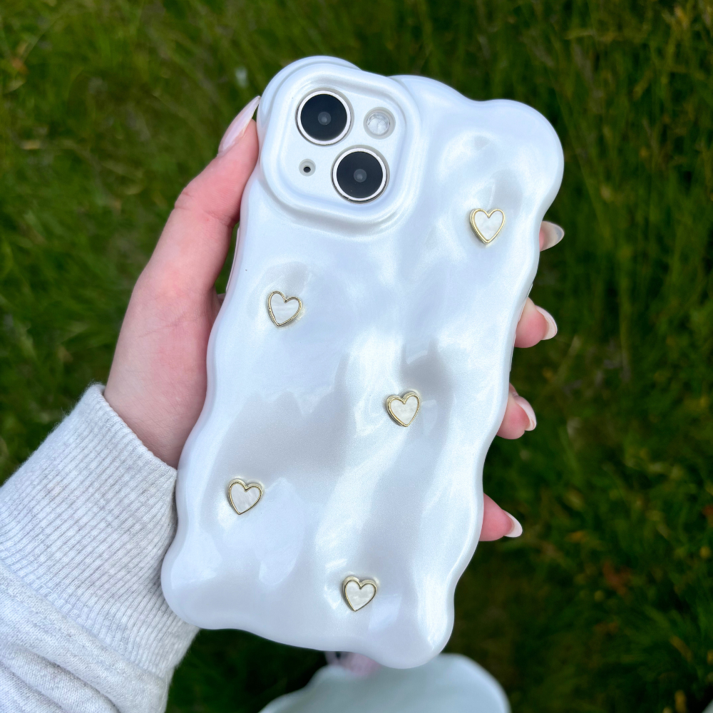 3D Pearl Love Hearts Phone Case
