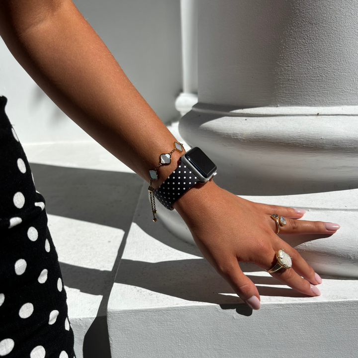 Black Polka Dot Apple Watch Strap
