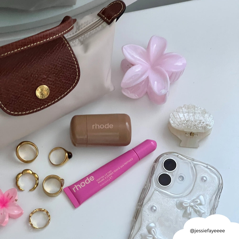 Tropical Flower Claw Clip - Powder Pink