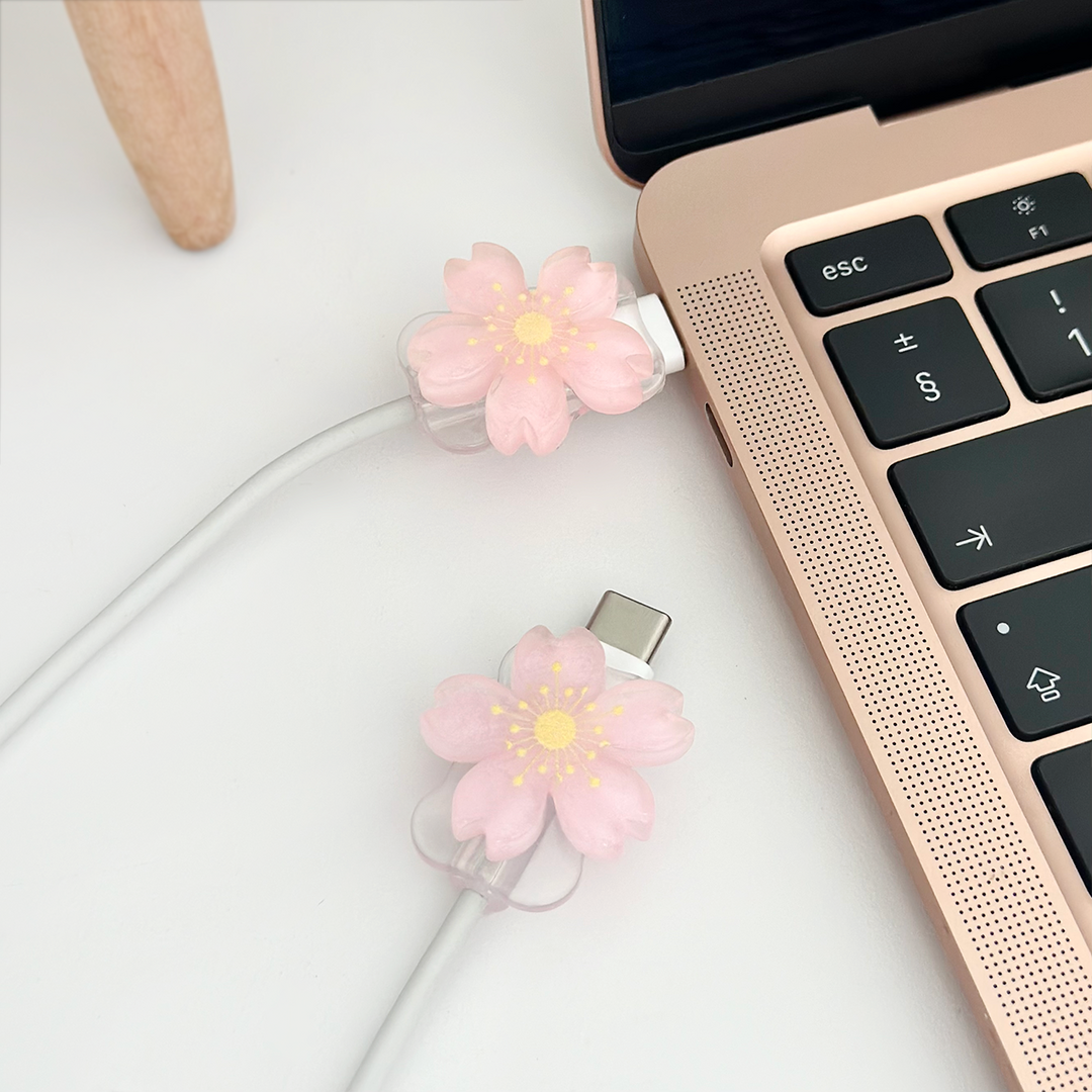 Cable Cover Charm Pack - Baby Pink Flower