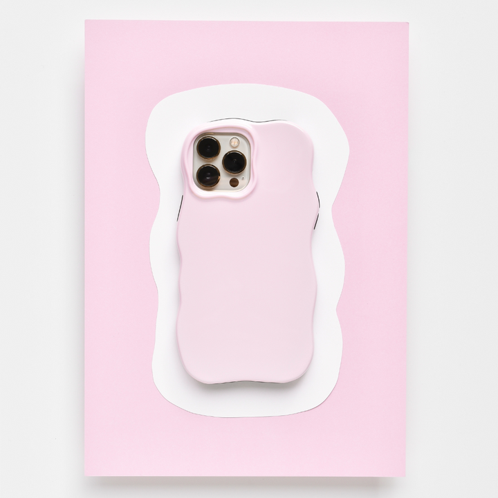 Shine Gloss Wavy Tough Phone Case - Ballet Pink