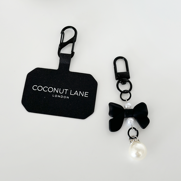 Coquette Bow Phone Keyring Bundle - Black