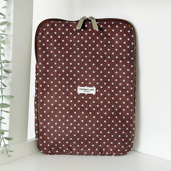 Brown & Blue Polka Dot TOWEL iPad Sleeve