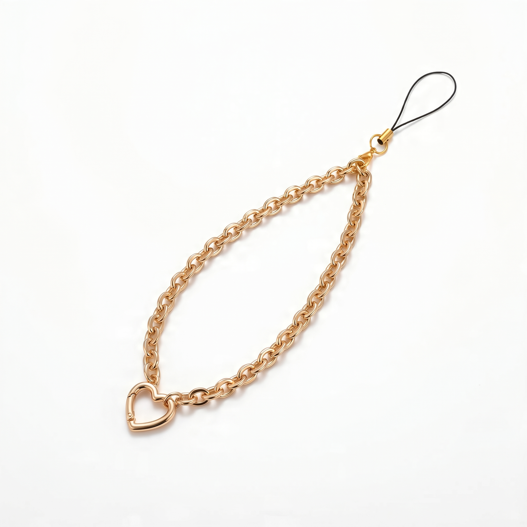Charm Bar Chain - Chunky Heart Ring