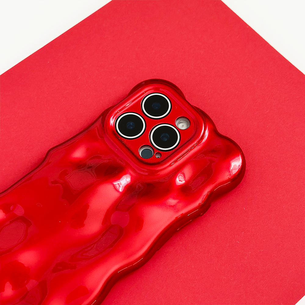 NEW - 3D Bubble Phone Case - Cherry Red