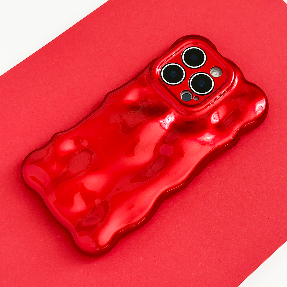 NEW - 3D Bubble Phone Case - Cherry Red