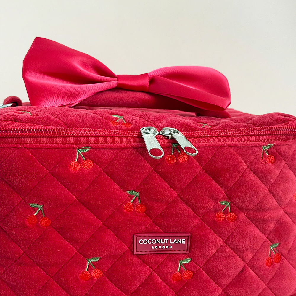 Travel Vanity Case - Cherry Velvet