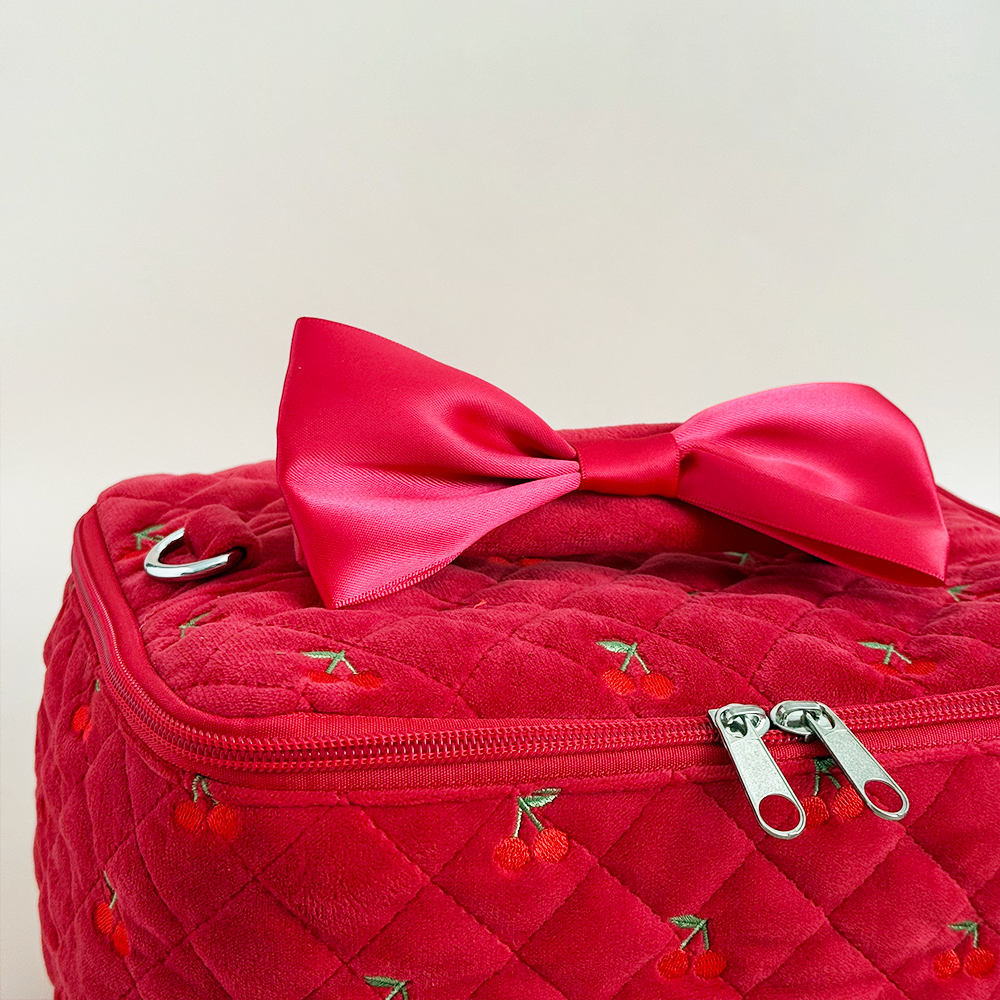 Travel Vanity Case - Cherry Velvet