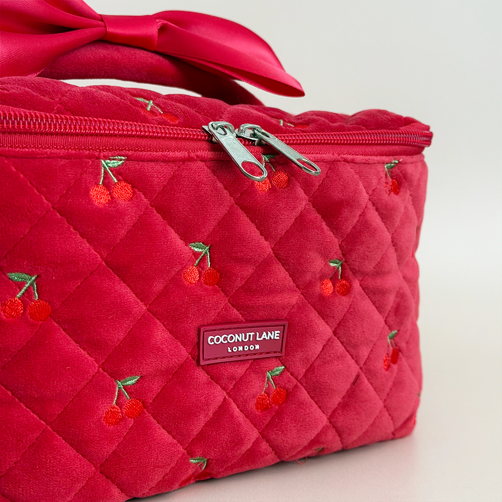Travel Vanity Case - Cherry Velvet