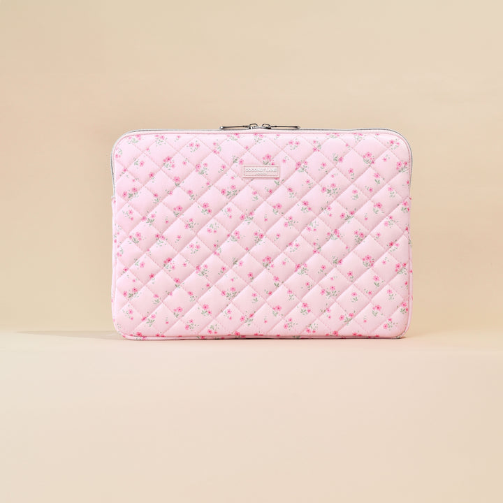 Quilted Ditsy Floral Pink Laptop Sleeve