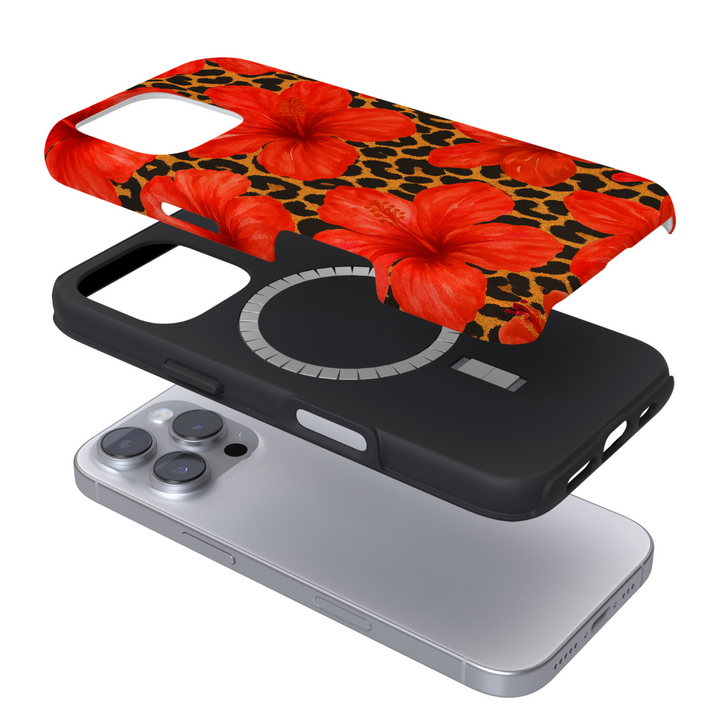 Tough MagSafe® Phone Case - Leopard Hibiscus