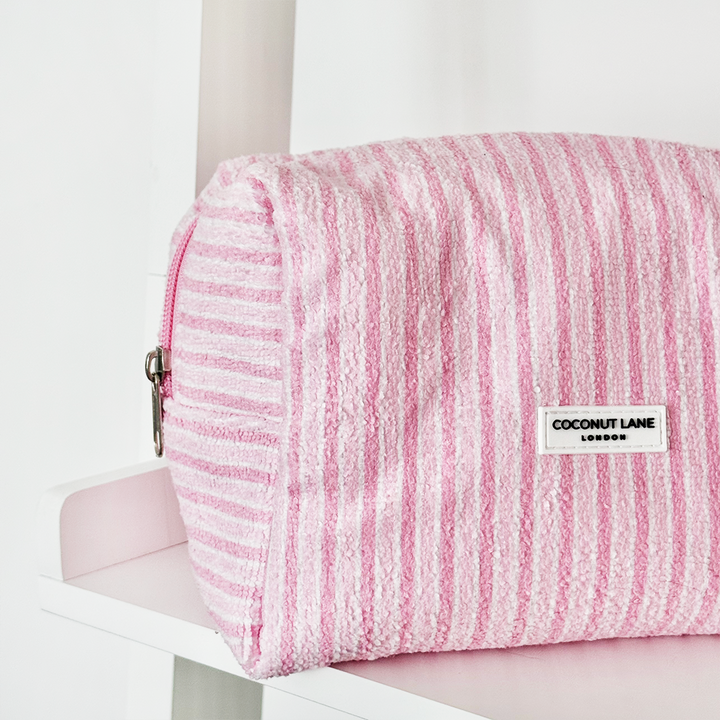 Towel Makeup Bag - Powder Stripes