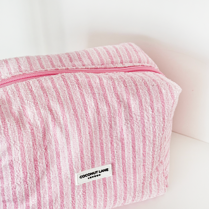 Towel Makeup Bag - Powder Stripes
