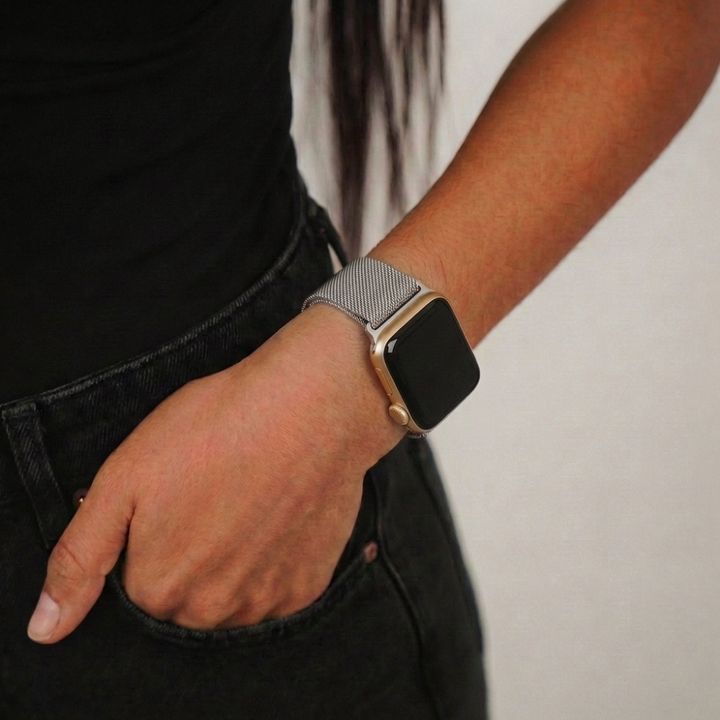 Magnetic Chain Apple Watch Strap - Silver
