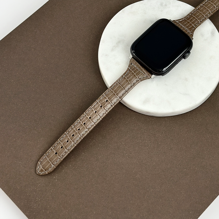 NEW - Vegan PU Croc Leather Apple Watch Strap - Mocha