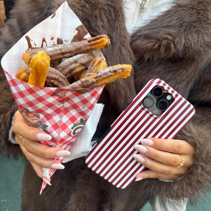 Tough Phone Case - Cherry Red Stripes