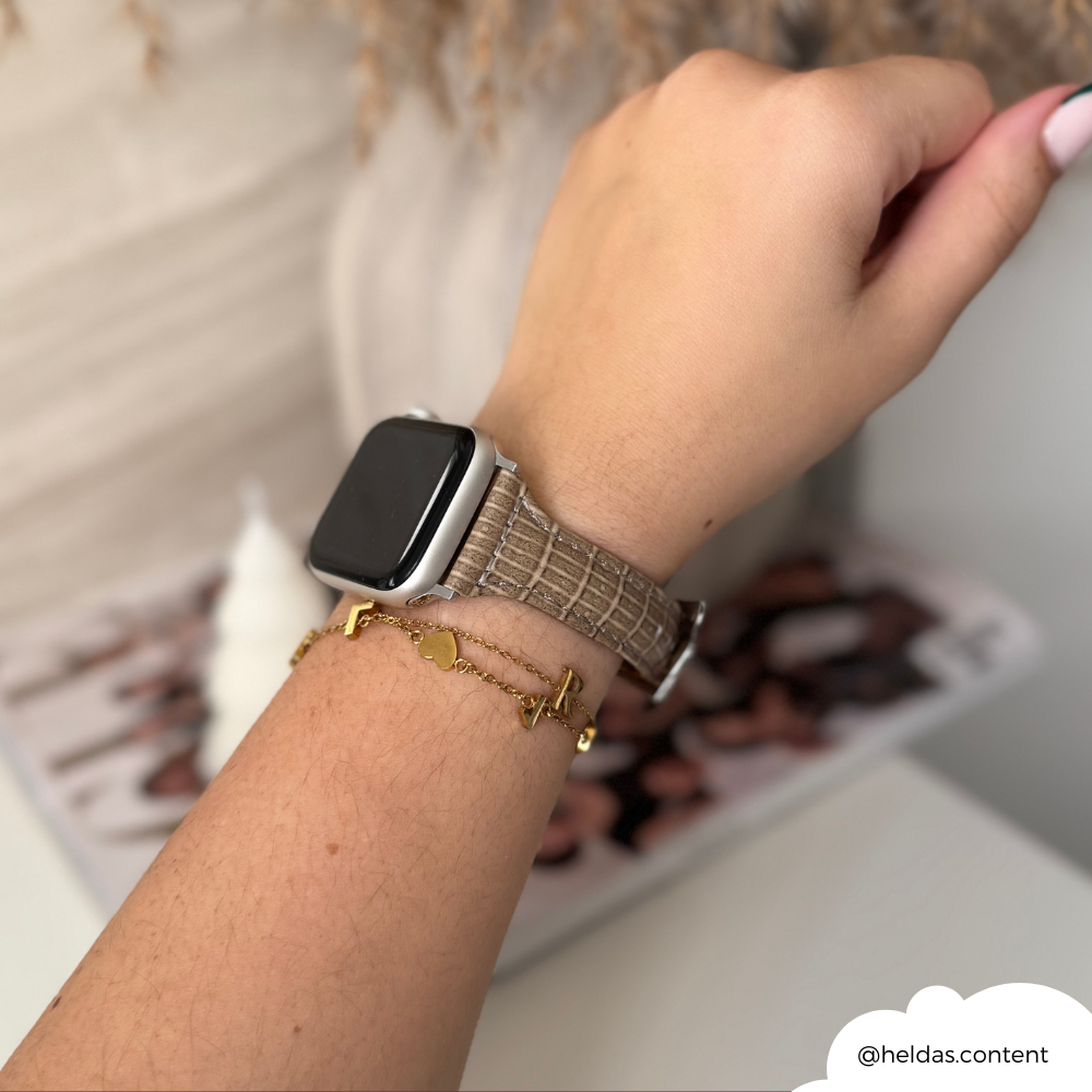 NEW - Vegan PU Croc Leather Apple Watch Strap - Nude