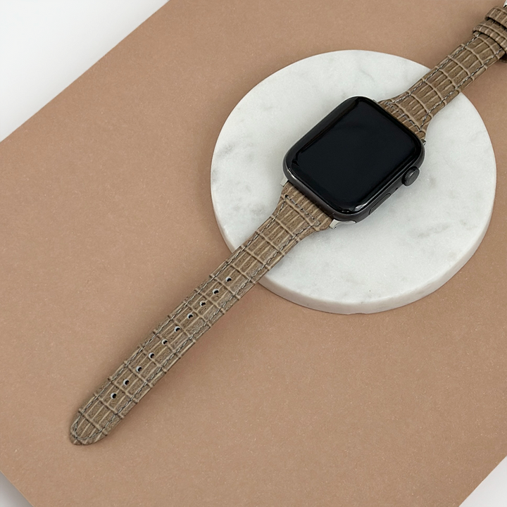 NEW - Vegan PU Croc Leather Apple Watch Strap - Nude